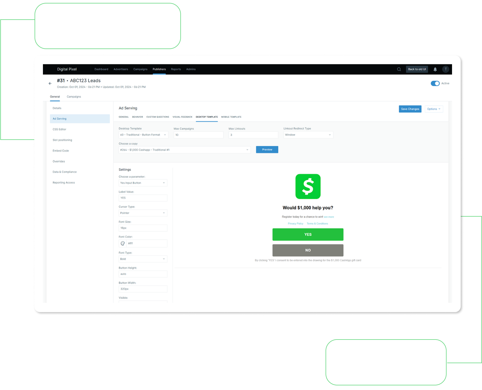 Image Dashboard Ad Serving
